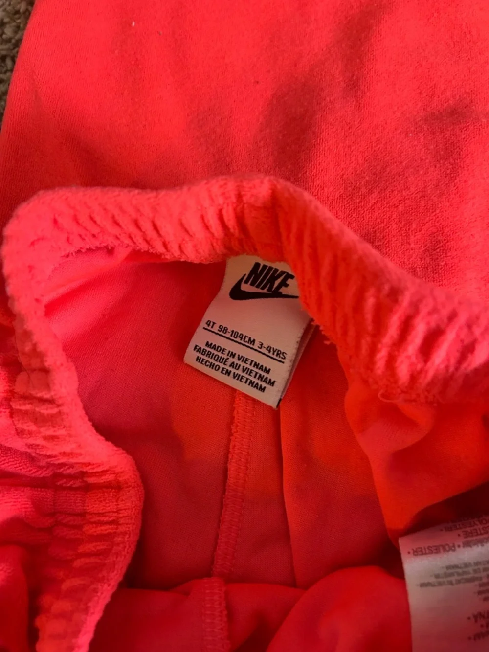 Nike Bright Coral Kids' Tee with Black Swoosh - Picture 4 of 4